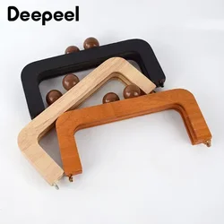 Deepeel-marco de bolsa de 20cm, mango de madera, cierre de bolsas de madera, cierre de beso, marcos de monedero, hebillas de bloqueo, accesorios DIY para bolsos, 1 ud.