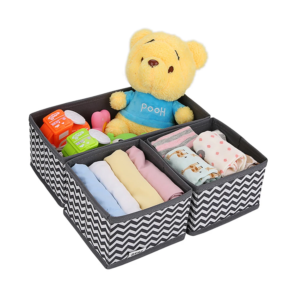

6 Pcs Wavy Pattern Underwear Storage Box Clothes Containers for Eco-friendly Non-woven Fabric Case