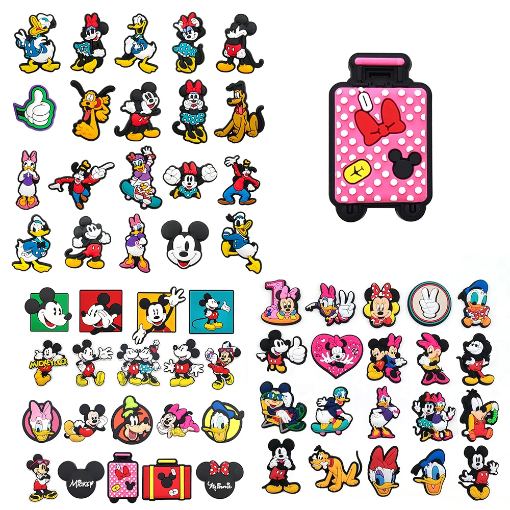 19-100pcs Mickey Donald Duck Shoe Charms PVC Shoes Decoratio