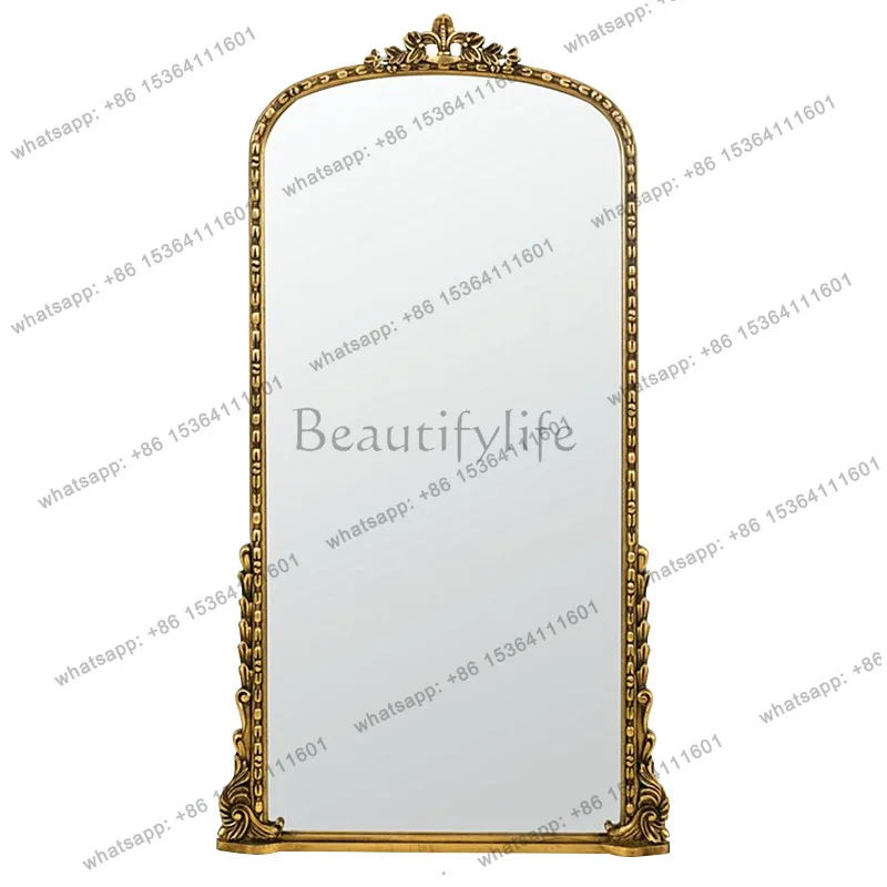 

European full body floor mirror home wall hanging bedroom wall hanging entrance French retro full-length mirror