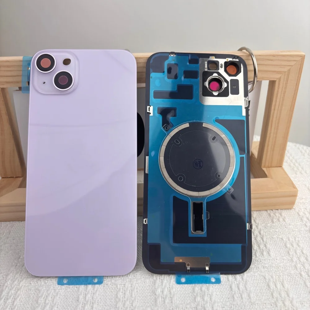 Glossy Integrated Back Glass Cover For Apple iPhone 14/14 Plus 14+ Replacement Rear Battery Door Housing With Full Camera Hole