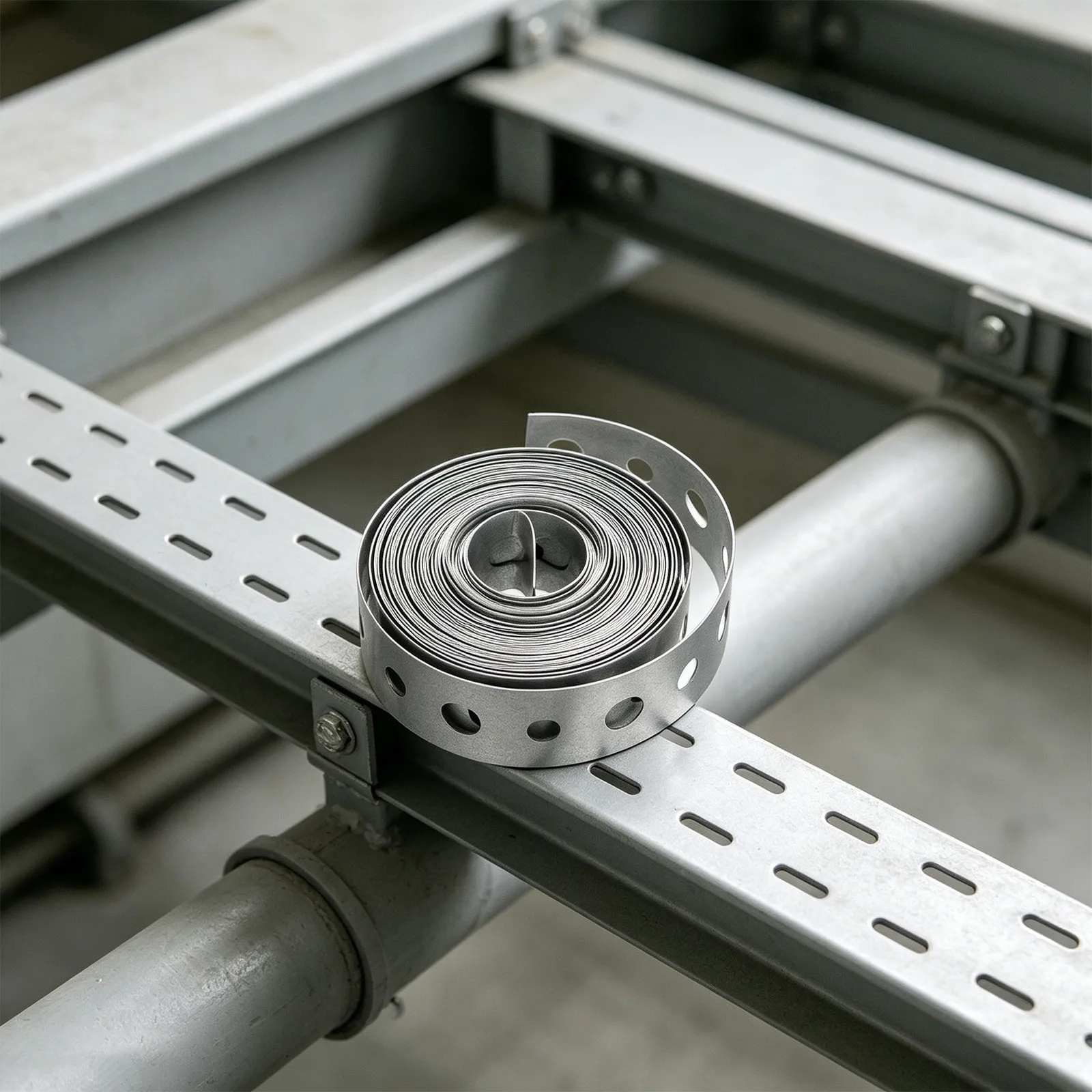 Plastic Metal Strapping With Holes For Electrical Work Builder Multi Angle Adjustable Pipe Fixing Bracket Compatible