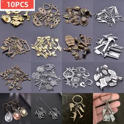 New Mix Vintage Mini Sun/Moon/Hat/Mask/Music Notes /Scissors/Spider/Repair Tools/Cutlery Charms Pendant For DIY Jewelry Making