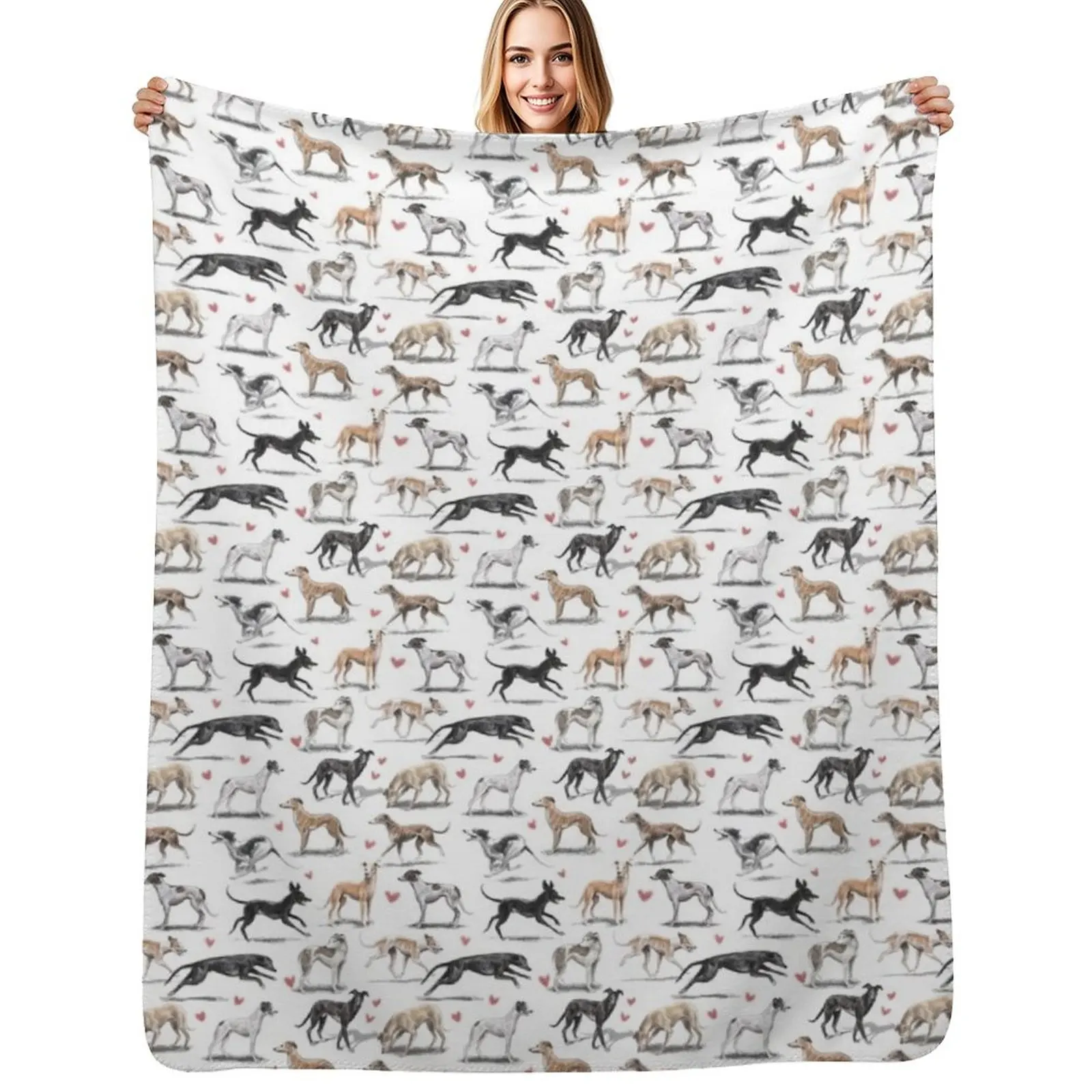 

Greyhounds Throw Blanket blankets and throws Thins Bed Flannels Blankets