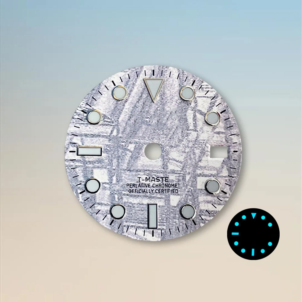 Watch modification parts 28.5mm S Dial GMT 2 Dial Fit NH34 Japanese Movement Ice Blue Luminous High Quality Watch Accessories - view 5