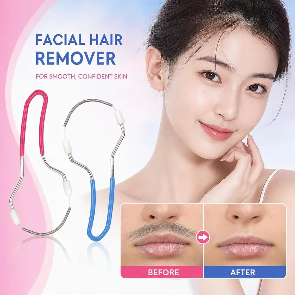 Facial Epilator for Women, Remove Unwanted Hair on Upper Lip, Chin, Face, Portable Handheld Spring Roller Epilator for Smooth