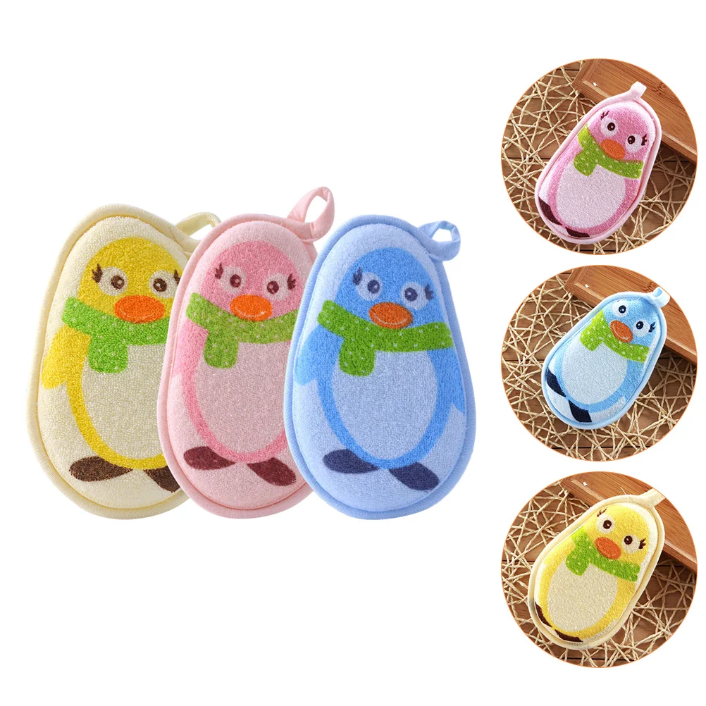 3Pcs nyaman bayi scrubber indah pencetakan handuk mandi tahan aus mandi scrubber bayi mandi scrubber