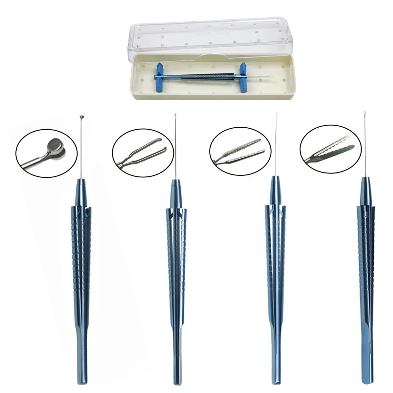 GREATLH Capsulorhexis Forceps Retinal Forceps Micro Forceps with Box Titanium Alloy Eyelid Surgery Tool Ophthalmic Instrument