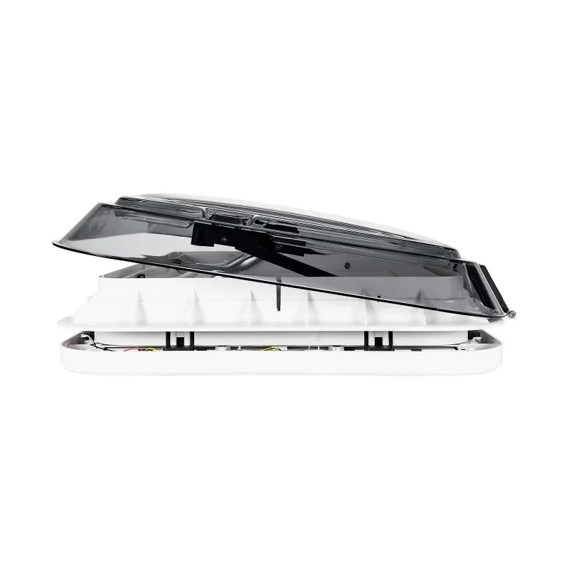 700x500mm LED RV Camper Skylight Roof Vent Hatch for RV Body Parts ASA Frame Double Layer Acrylic Glass with Bug Screen & Shade