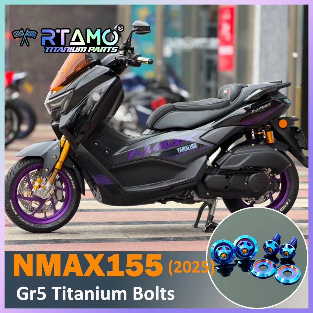 RTAMO Gr5 Titanium Bolts Rear Brake Disc FootPeg Front Cover Dashboard Side Cover Screw for Yamaha Namx155 2025
