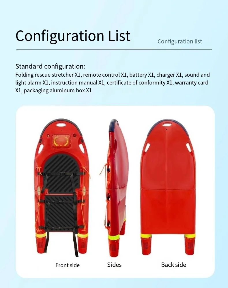 Perahu penyelamat lipat berbentuk kapal, berbahan dasar air, dikendalikan jarak jauh, dengan suhu konstan, dan dilengkapi tempat tidur.