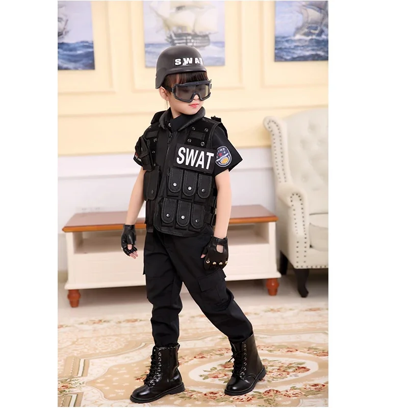 Children Hunting Military Tactical Army Vest Kids Airsoft Gear Combat Armor Uniform Boy Girl Swat Police Outdoor Costume