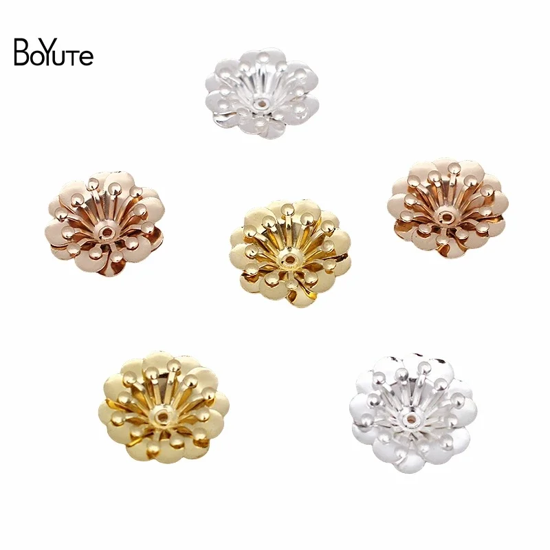 

BoYuTe (50 Pieces/Lot) 5*16mm Metal Brass Combined Flower Materials Handmade Diy Jewelry Accessories Wholesale