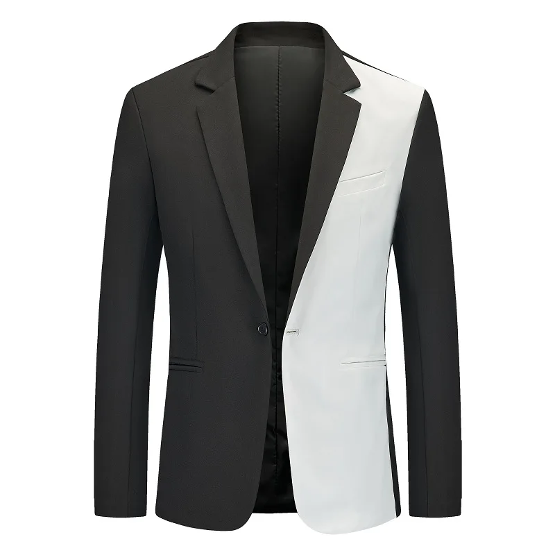 

Men's Single-Breasted Suit Jacket Color Matching Suit Top Disco Cosplay Party Stage Nightclub Banquet Party Performance Blazer