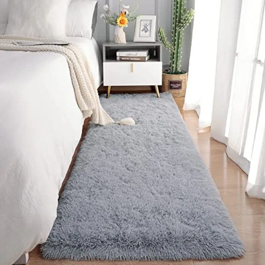Soft Runner Rugs for Bedroom Living Room Plush Fluffy Rug 2x6 Feet, Shag Furry Area Rug Carpet Non Shedding for Nursery Girls R