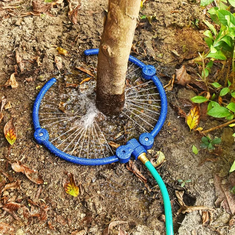 1/2pc 360 Degree Adjustable Tree Watering Ring ABS Circle Tree Root Irrigation System for Little Tree Outdoors Garden Farms