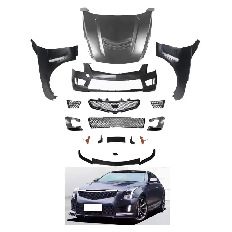 Factory Sales Modification ATS V Style Upgrade with New Hood Fender Front Bumper Body Kit for Cadillac ATS 2014-2019