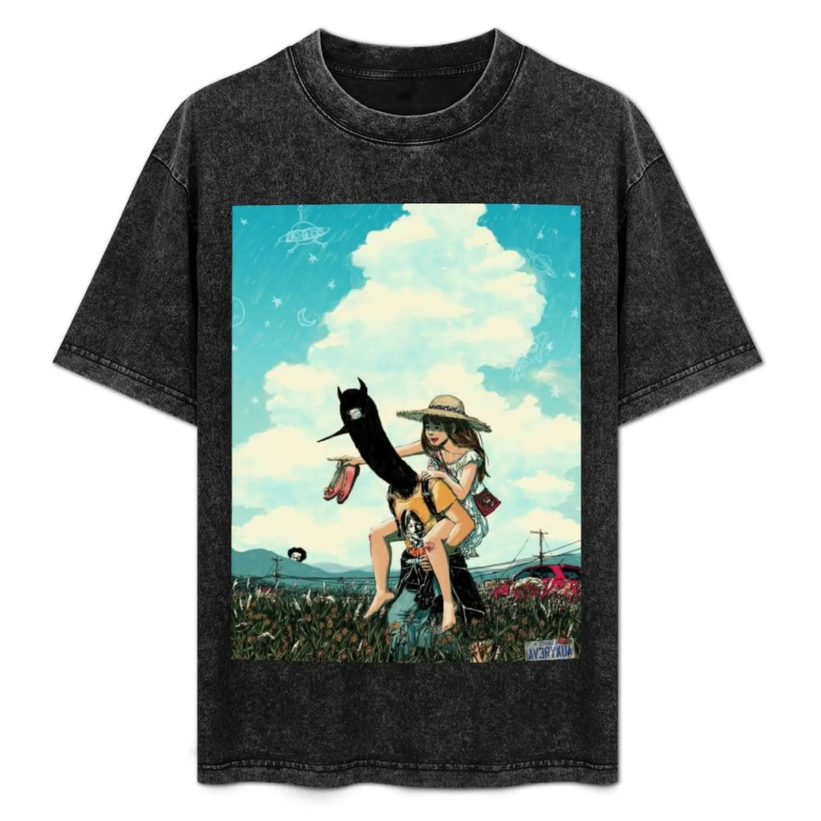 

Oyasumi punpun T-Shirt anime clothes korean fashion customs design your own Men's t-shirts