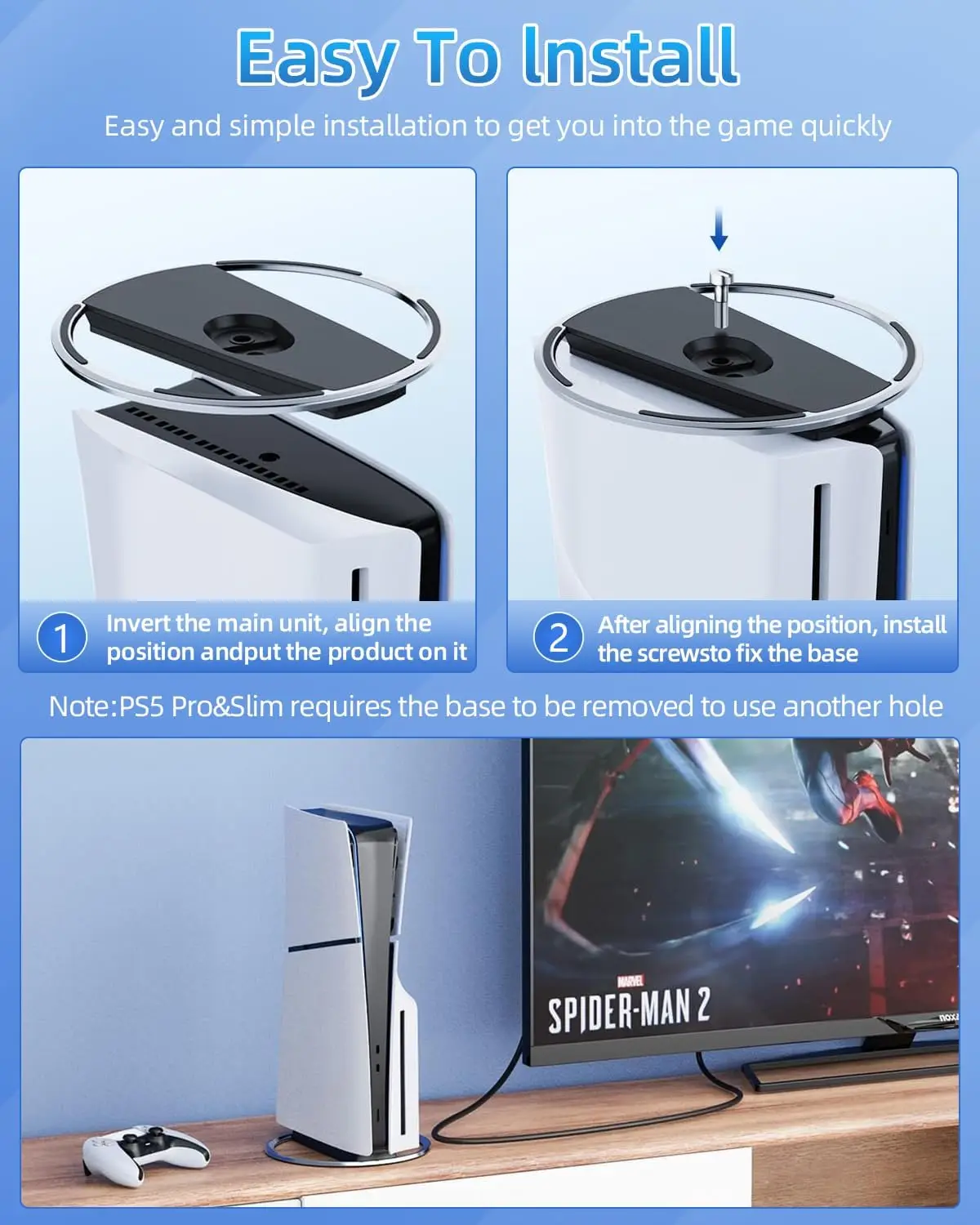 2025 PS5 콘솔용 새 수직 스탠드 PS5 Pro 콘솔 디스크 및 디지털용 Playstation 5 슬림 베이스 액세서리