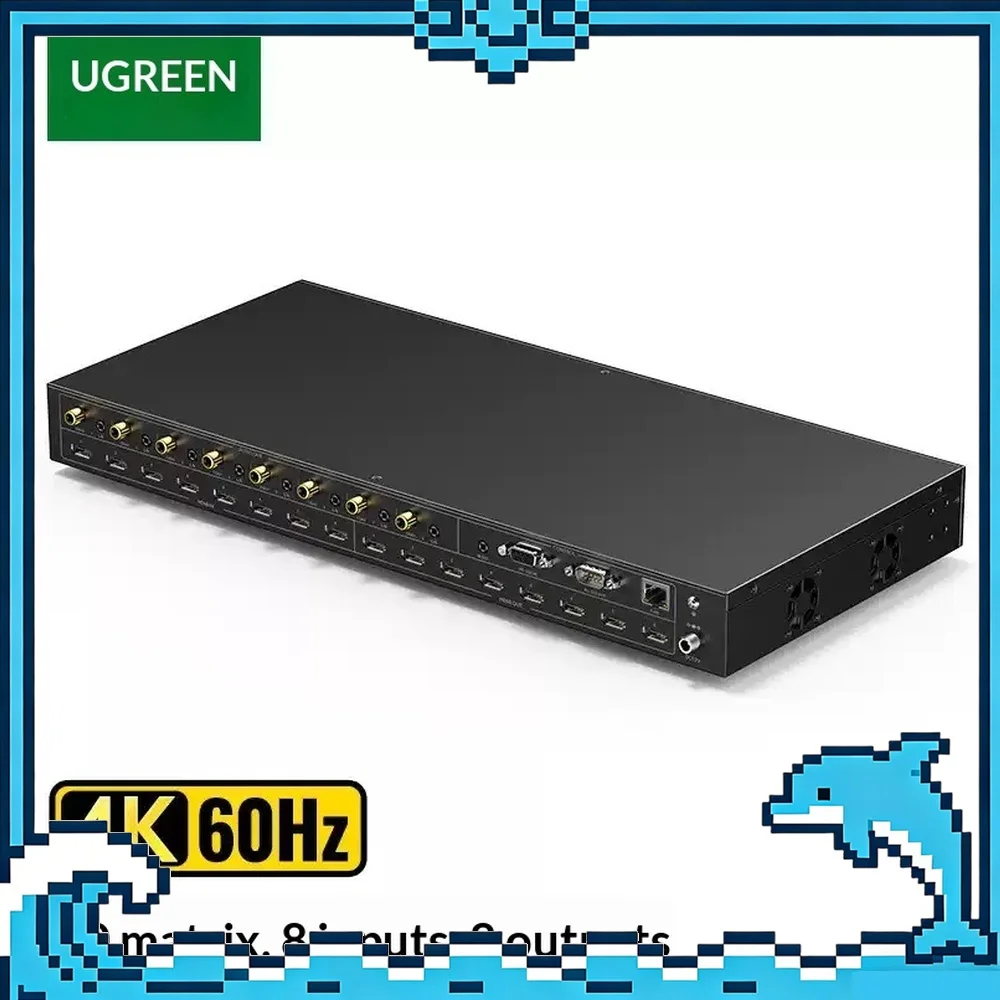 UGREEN CM547-80964 HDMI Matrix Switch 8 in 8 Out HDMI 2.0 4K 60Hz Video Audio Routing for TV Monitor Projector Control Rooms