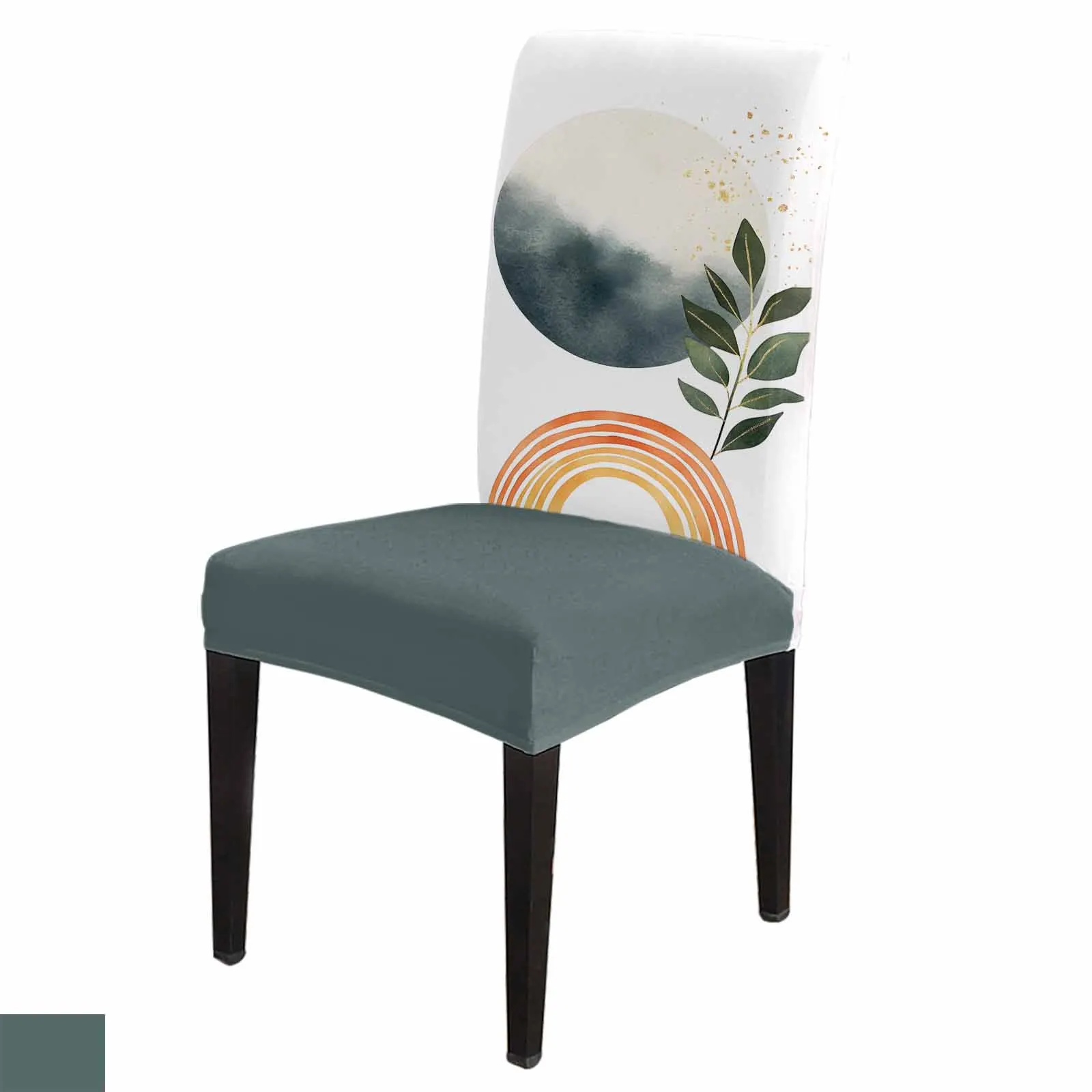 

Ретро простые линии листья чехол на стул для столовой кухонная скатерть домашний декор