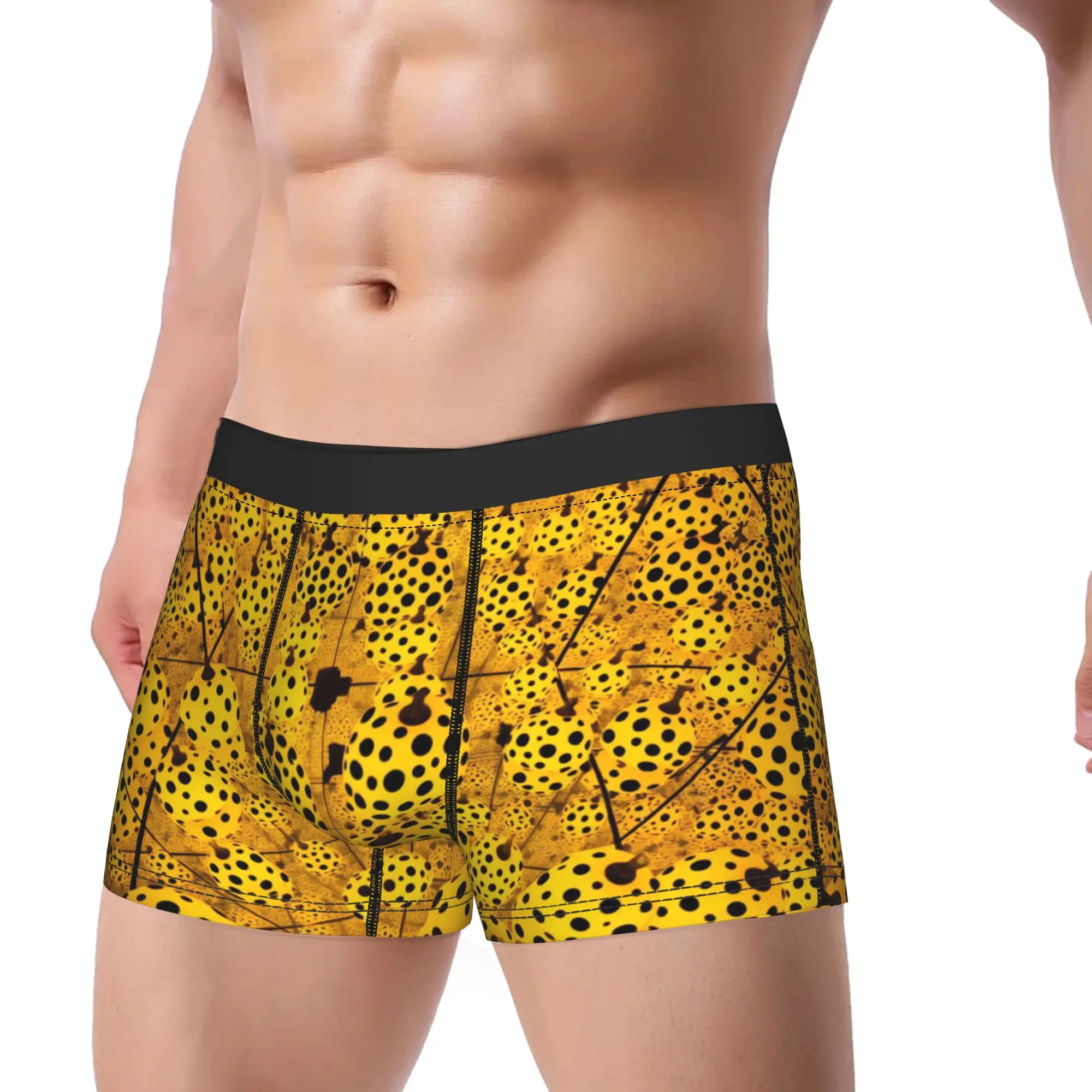 Yayoi Kusama Life is the Heart of a Rainbow Underwear  Breathable Panties Custom Boxer Brief For Man Pouch Plus Size Boxershorts