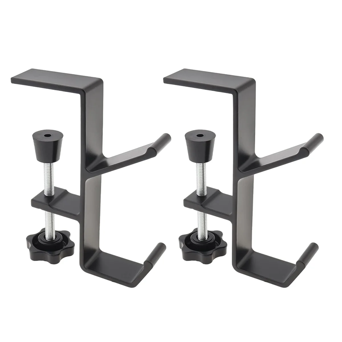 

ABAB 2pcs Desk Mount Bag Rack Hook Clip, Student Desk Hook with Adjustable Arm Clip, Headphone Holder Backpack Hook