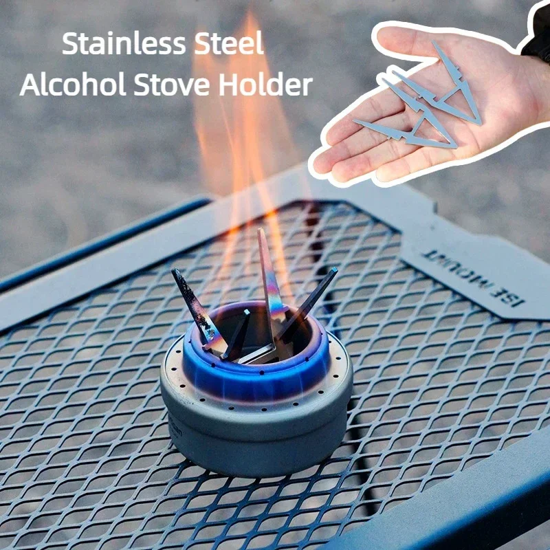  Alcohol Stove Pot Stand Portable Water Kettle Holder Detachable Four-corner Kettle Bracket Outdoor Camping Accessories Tool view 4
