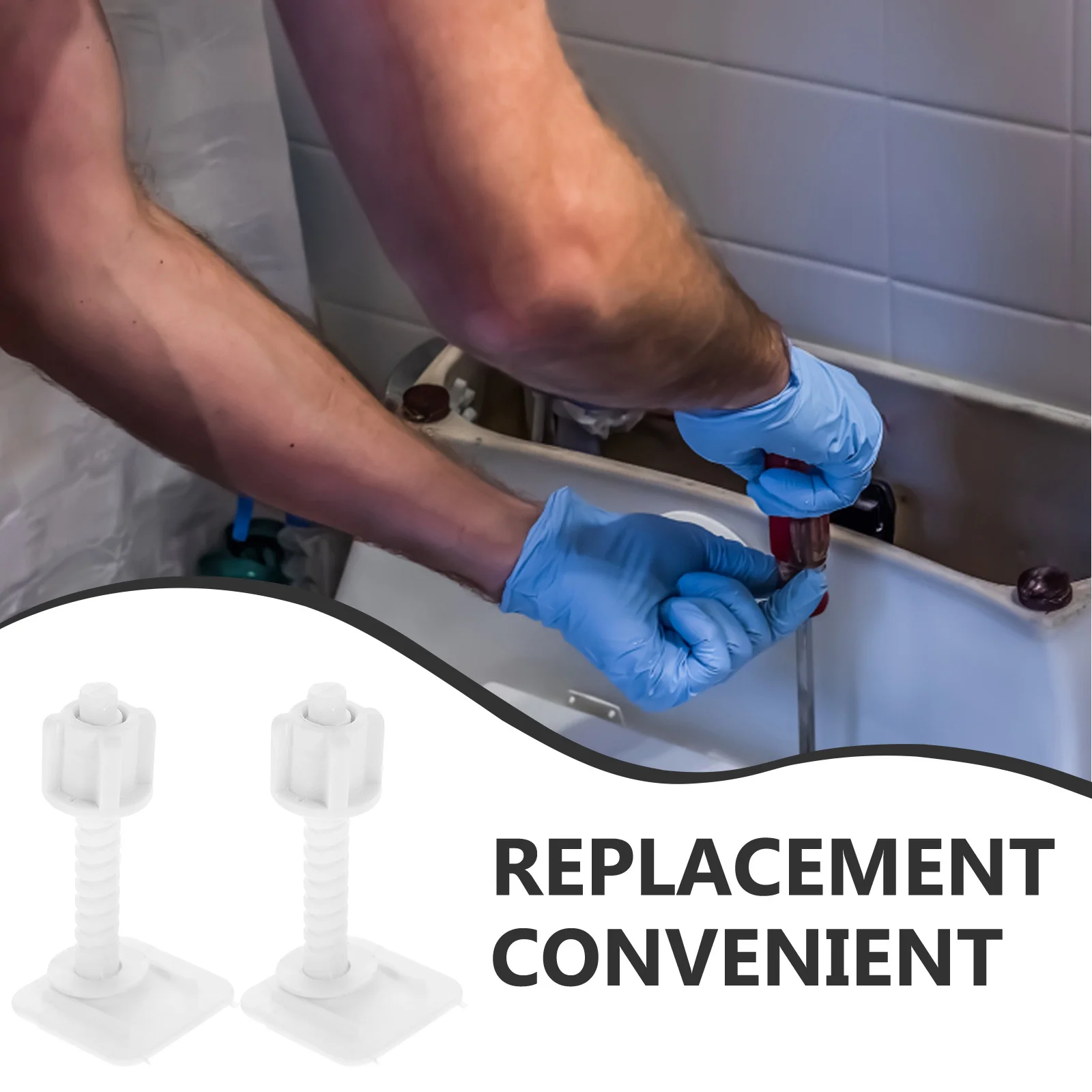 

4Pairs Toilet Seat Screws Plastic Hinge Bolts Toilet Bottom Mount Replacement Parts for Easy Installation and Stable Fastening