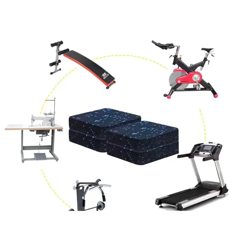 4PCS Tapetes Protetores para Esteira Ergométrica, Isolamento Acústico e Absorção de Choque, Proteção de Piso para Esteira e Lavadora