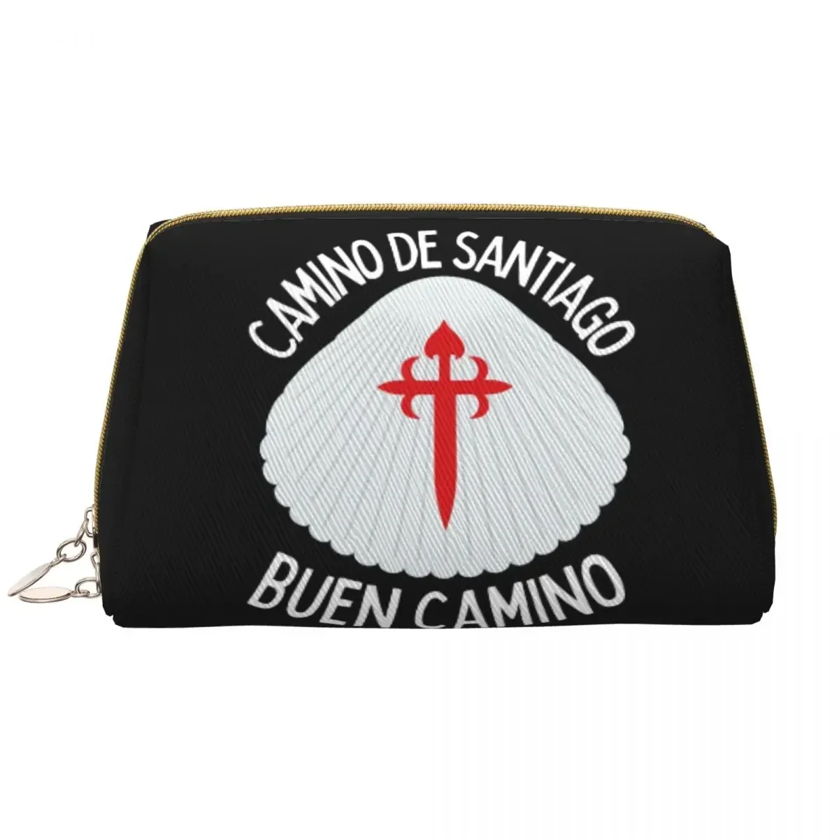 

Buen Camino De Santiago Travel Cosmetic Bag for Women Spain Compostela Toiletry Makeup Organizer Ladies Beauty Storage Dopp Kit