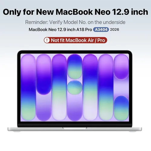 Imagen 2 del producto Funda para portátil MacBook Neo de 13 pulgadas 2026, carcasa protectora rígida, modelo A3404