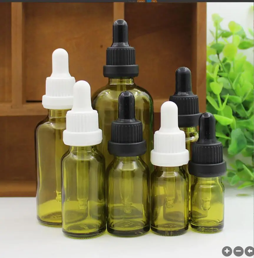 

5ml10ml15ml20ml30ml50ml100ml green glass bottle dropper lid essential oil sample toner moisture lotion emulsion cosmetic packing