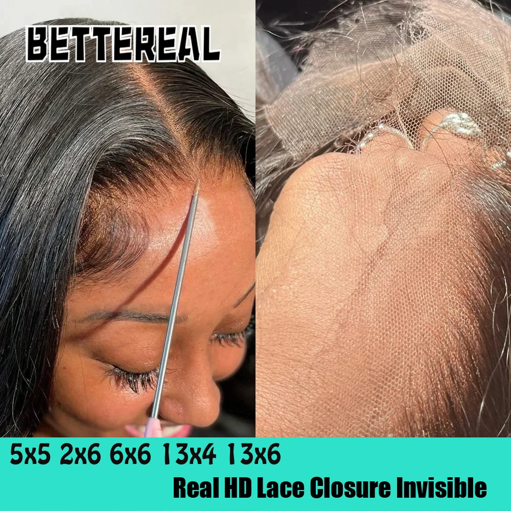 100% Human Hair HD Lace Closure 2x6 5x5 6x6 Ultra Thin Melt Skins Pre Plucked HD 13x4 13x6 Lace Frontal Only Skinlike Small Knot