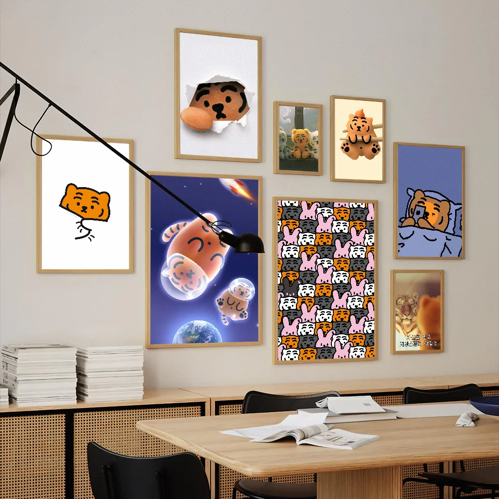 CARTOON MUZIKS TIGER Poster Prints Wall Decals Sticker Pictures Living Room Home Decoration