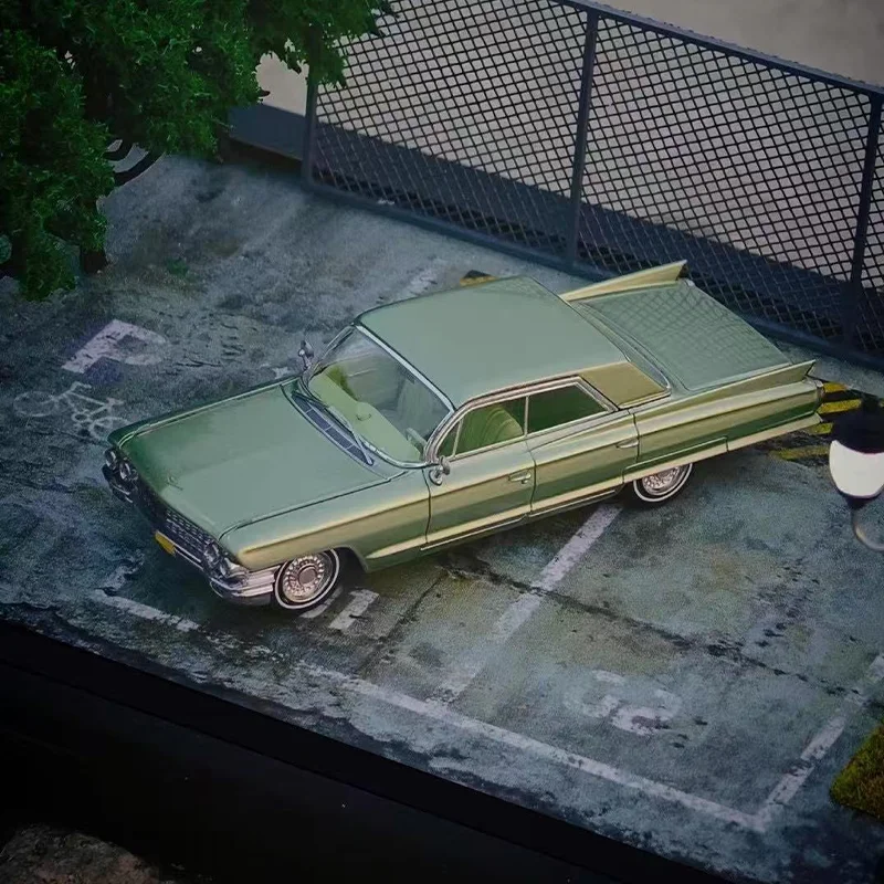 جديد في المخزون Mk 1:64 مصغر 1962 كاديلاك سيدان ديفيل سيارة سبيكة مصغرة دييكاست كاديلاك الحلي ألعاب مخصصة هدية للأطفال