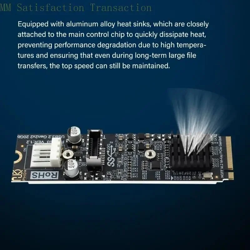 NEW M.2 to TYPE-E Adapter 20Gbps High Speed M2 PCIE NVME to TYPE E Expansion Card Riser Type E for Front Panle USB-C for Desktop