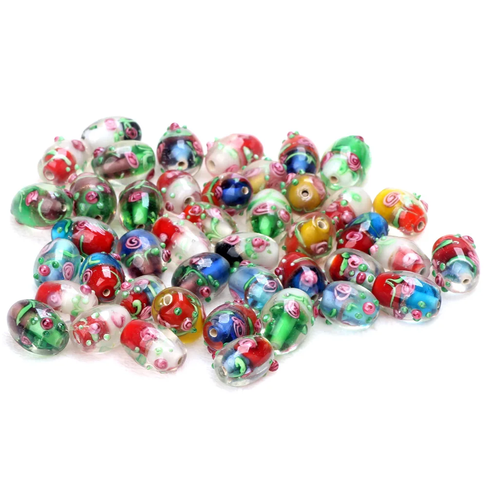 

16 мм, 4 шт./лот, традиционные эллиптические внутренние два цвета, дискотека, цветок лэмпворк, браслеты из стеклянных бусин, серьги, сделай сам, изготовление ювелирных изделий