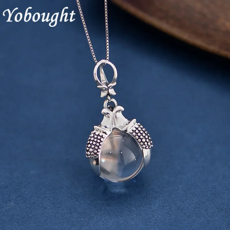 

Genuine s925 sterling silver pendants for men women new fashion personality dragon claw lucky crystal ball jewelry wholesale