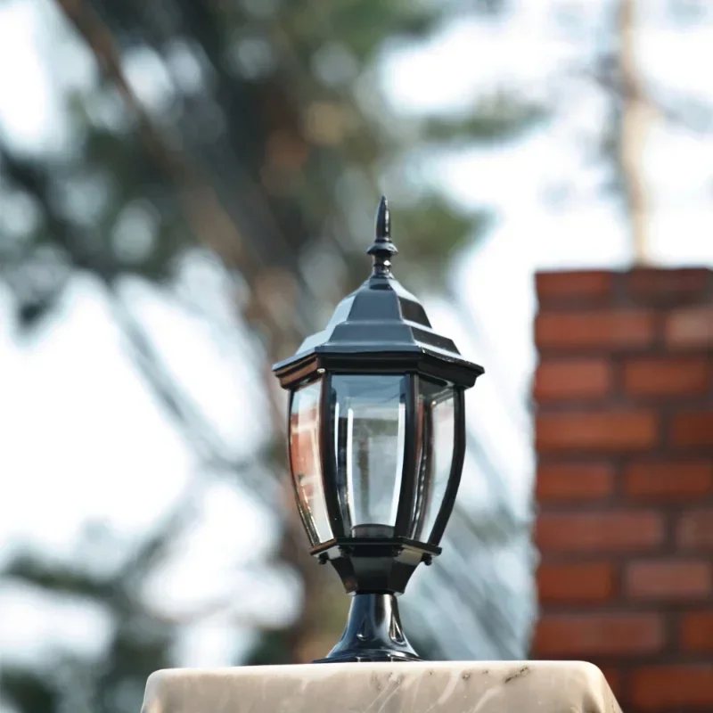 Retro Pillar Guardrail Outdoor Lamp Post Cap Aluminum Heat-resistant Column Waterproof Street Light