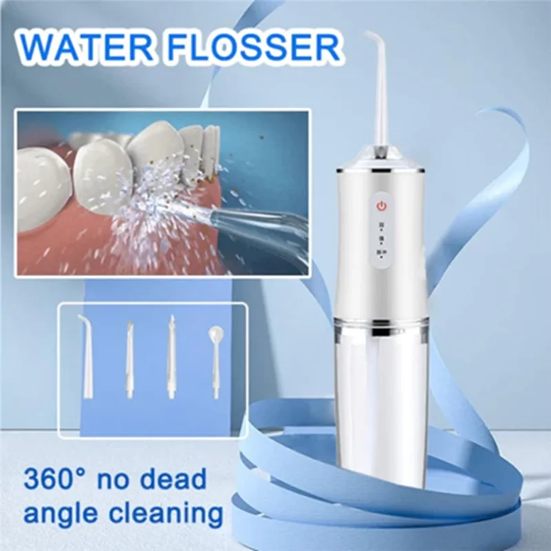 A86I-Irrigador Oral Elétrico Portátil Irrigador Telescópico Elétrico 3 Modos, 4 Bicos B