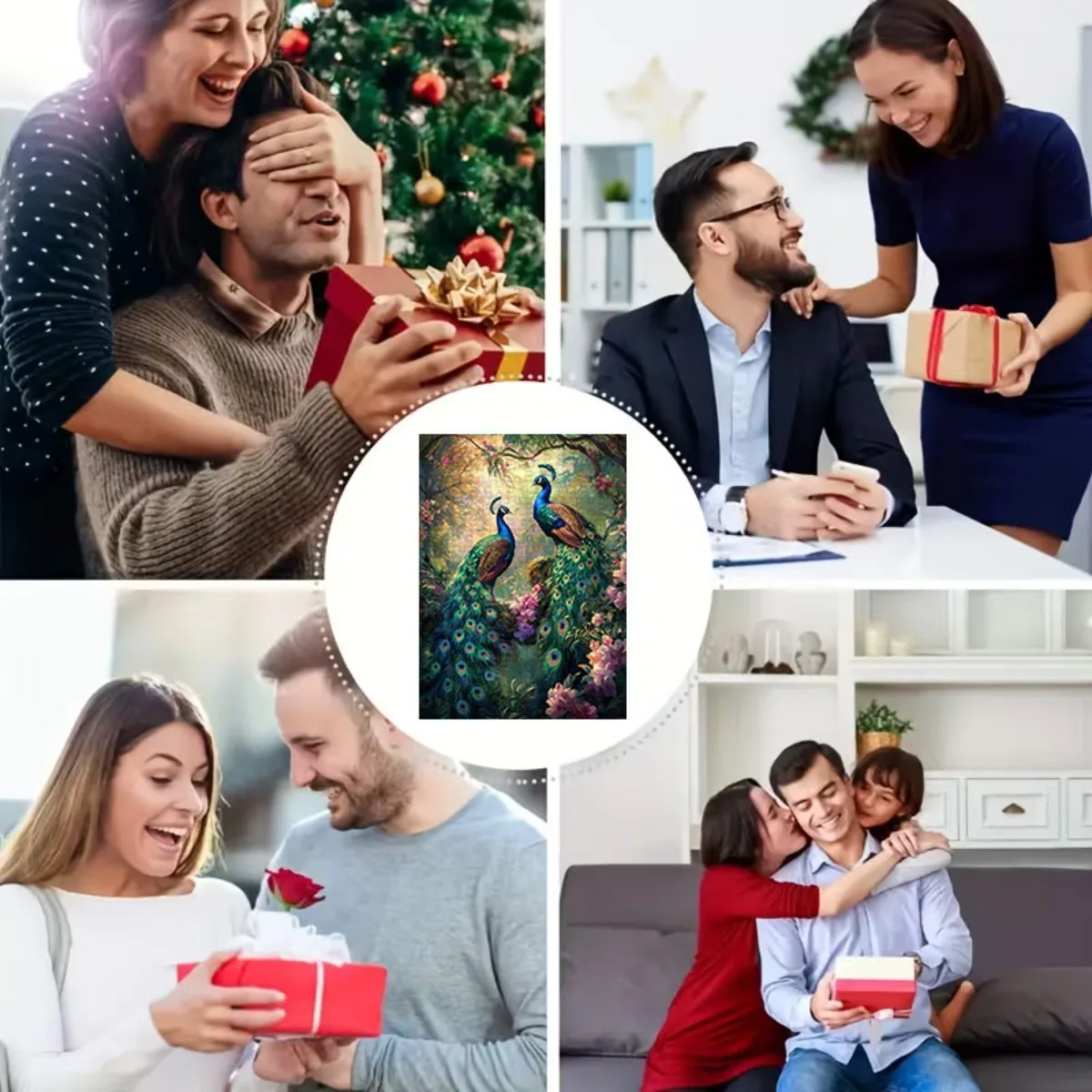 1000pcs paper jigsaw puzzle, with numbers on the back, family fun adult puzzle. Peacock Art Canvas Print 27.56x19.69inch, Vibr