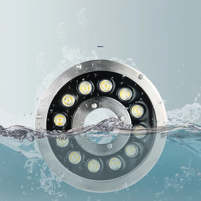 Commercial IP68 RGB Color 6W 24V Waterproof LED Outdoor Submersible Music Underwater Water Ring Fountain Spot Lighting Light