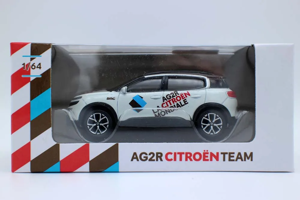 NoRreVv 1/64 Scale  C5 Aircross AG2R Team Racing Car 3 inches Diecast Alloy Toys Simulation Model For Collection