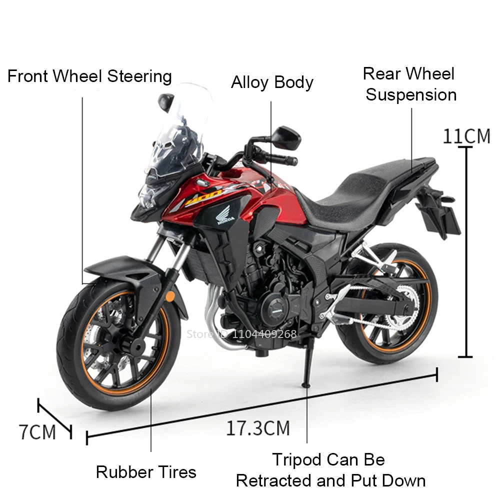 1:12 Scale HONDA CB400X Little Monkey Motorcycle Model Toy Car Alloy Diecast Rubber Tire Shock Absorption Models Gifts for Boys