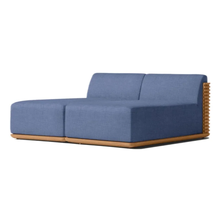 &High End Outdoor Furniture Teak Modular Daybed Garden Quick Dry Materials Two People Sunbed for Outdoor Park Patio Use