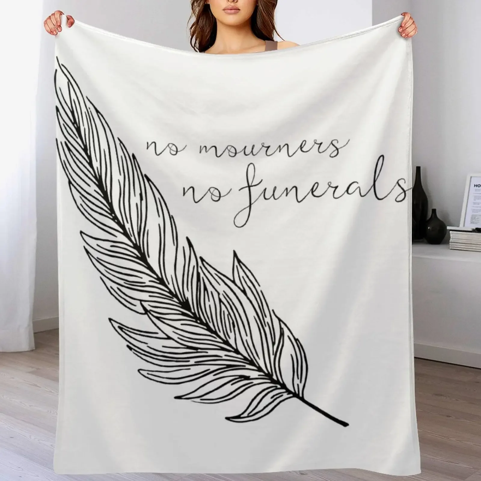 

No Mourners No Funerals Minimalist Six of Crows Design Throw Blanket Weighted Luxury Flannel Luxury St Blankets