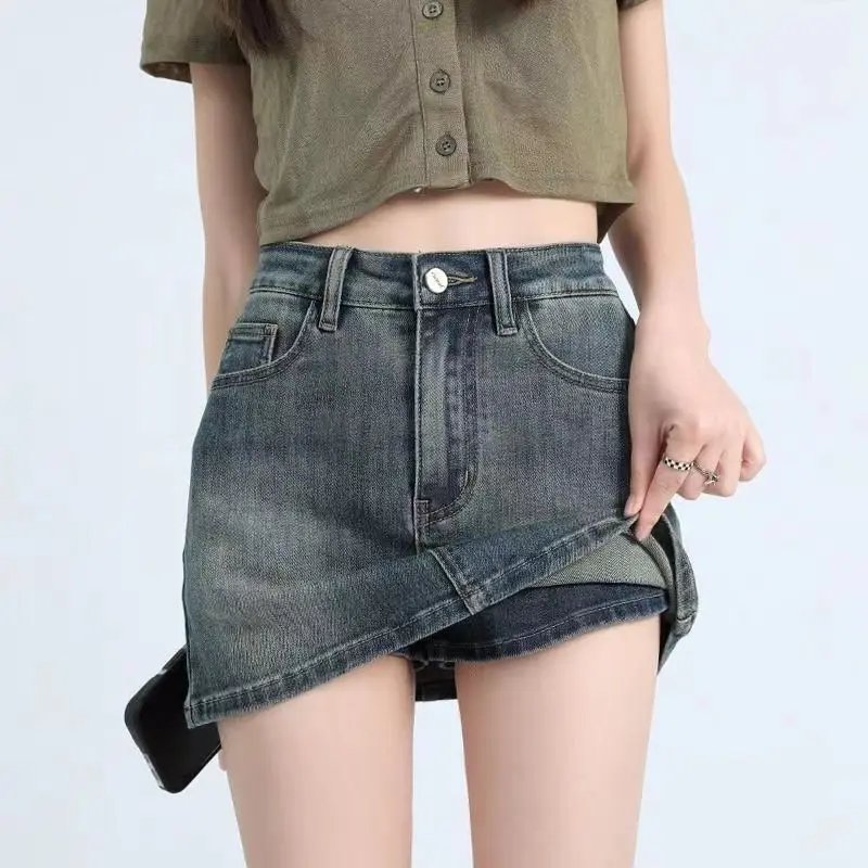 Female Jeans Skirts Chorts Pants Women's Denim Skirt Sexy Coquette High Waist Y2k Vintage Premium Cheap Harajuku Summer 2024 V