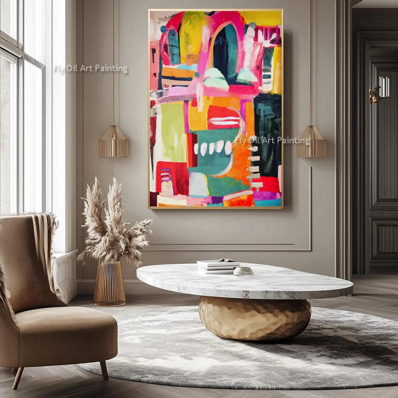 

Оригинальный дизайн, минималистичная живопись, ручная роспись, картина маслом на холсте в коричнево-бежевых тонах, новая модная настенная декорация для дома, в качестве подарка