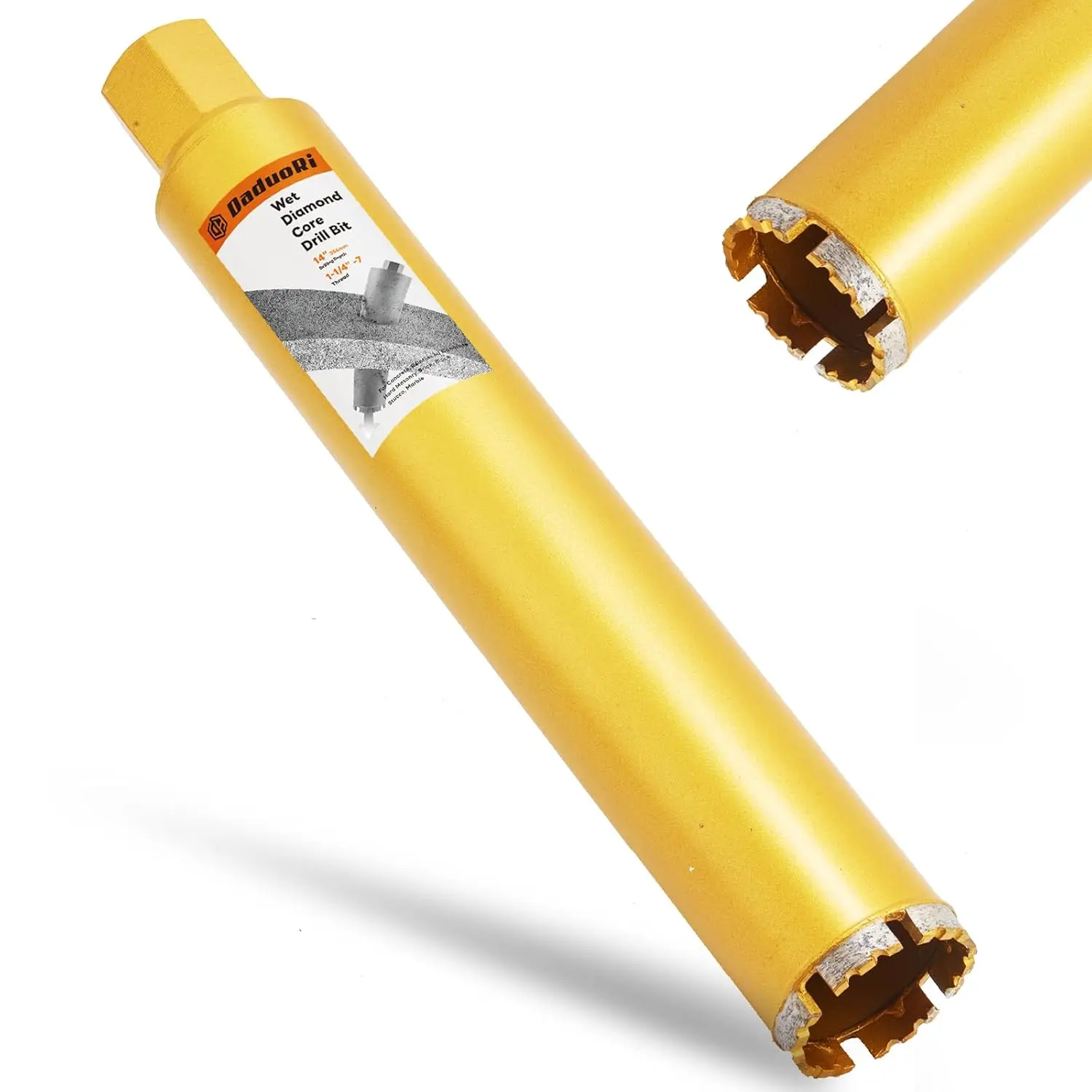 

2.25 Inch Diamond Core Drill Bit for Concrete, Masonry, Brick Block, Cement, Stucco - High-Performance with 14" Drilling Depth